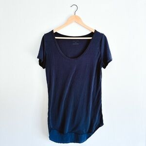 Paper Label Navy Long Blue T-Shirt